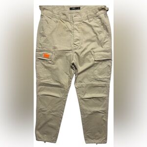 Obey Tan Cargo Pants with Bold Orange Detail